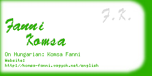 fanni komsa business card